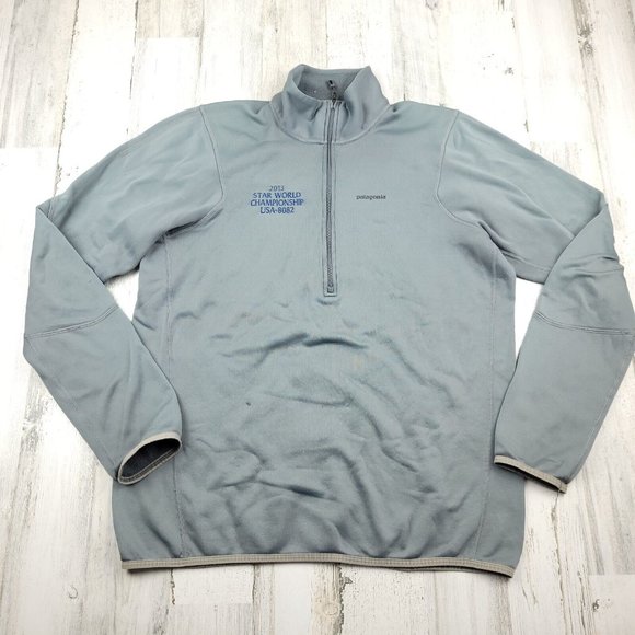 Patagonia Mens 1/2 Zip Gray Logo Jacket SZ XL EUC